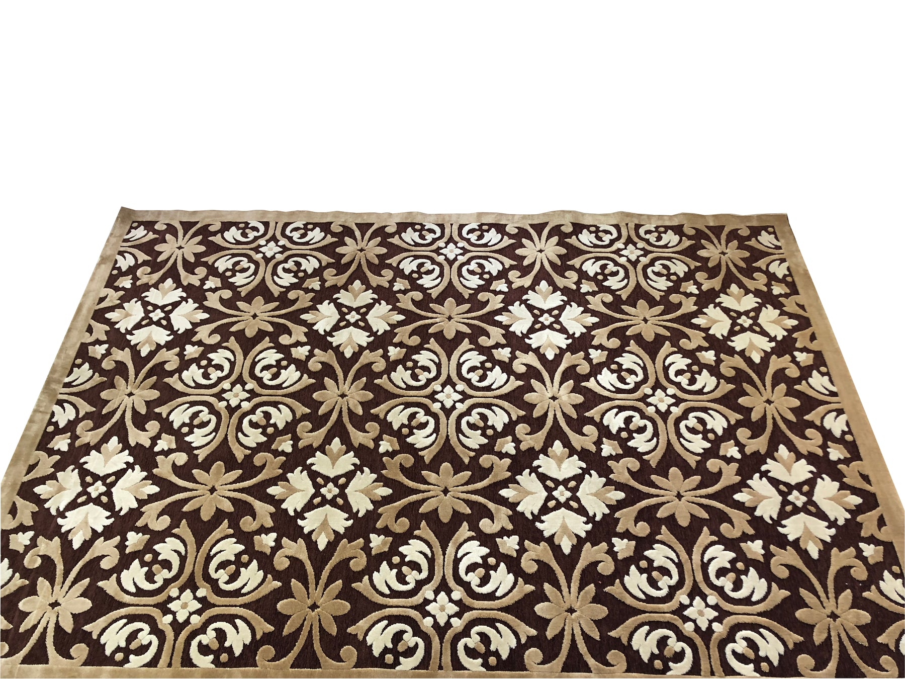 Isfahan 213JB Beige A silk modern design rug with traditional know how