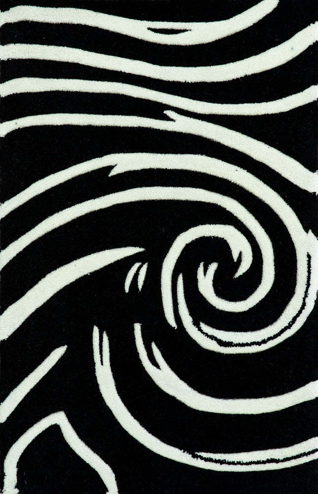 Royal 3039  Black&White colour modern acyrlic rug