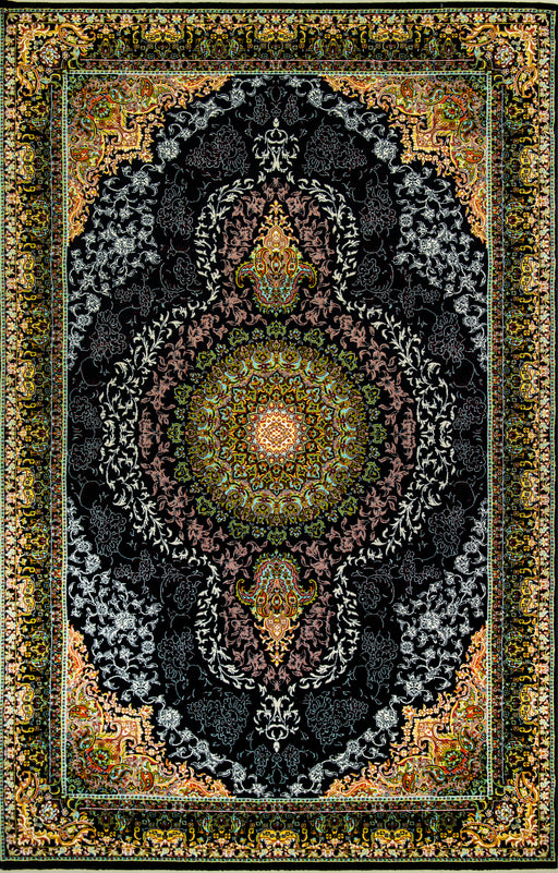 Shahkar 3997 Black Beauty of Persian Rug with NO FRINGES Good Density impressive colours